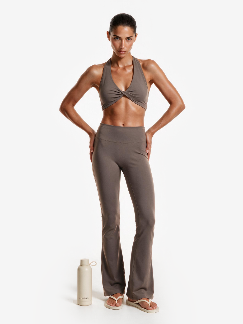 Second Skin Studio High-Waisted Bootcut Legging Mushroom