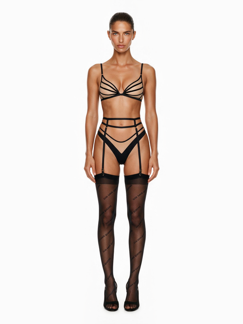 Forget Me Not Suspender Black